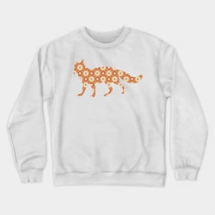 Fox Silhouette with Pattern Crewneck Sweatshirt